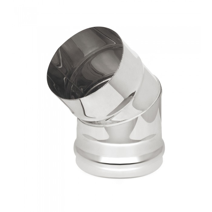 Колено нерж. (AISI 430/0,8мм) 45* 3-х секц. диаметр дымохода: 200 мм