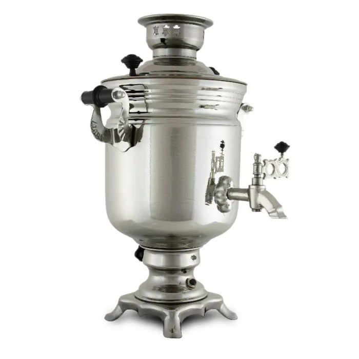 Электрический самовар с автоотключением 3 л «Банка» никелированный