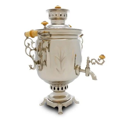 Самовар жаровой на дровах 5 л «Эксклюзивный» никелированный