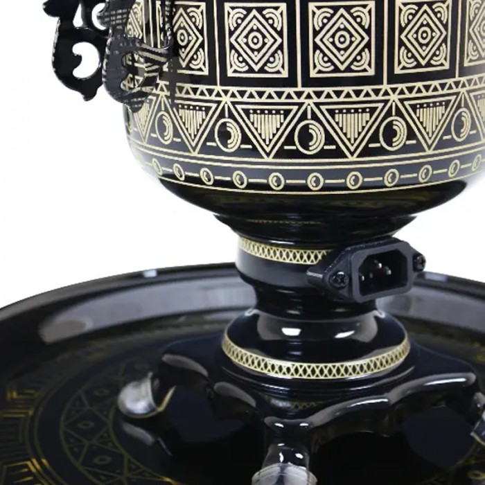 Электрический самовар с автоотключением 3 л «Банка» в наборе с росписью «Чукотка»