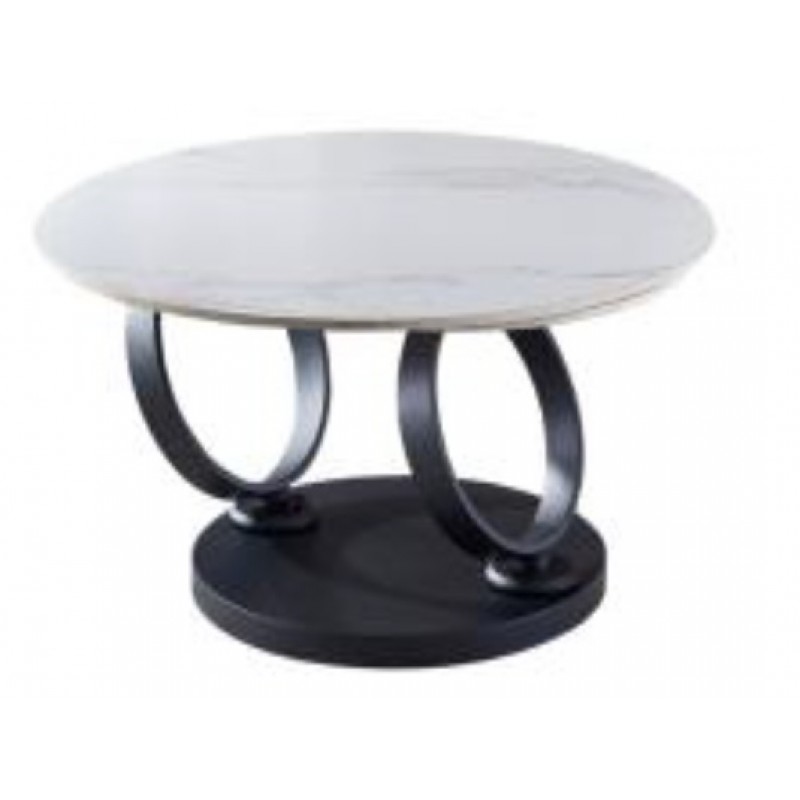 "Олимп" стол интерьерный раздвижной из HPL 80-131х131см, Н43,5, цвет столешницы мрамор "Каррара"