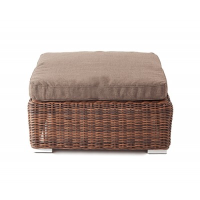 "Лунго" плетеная оттоманка с подушкой, цвет коричневый