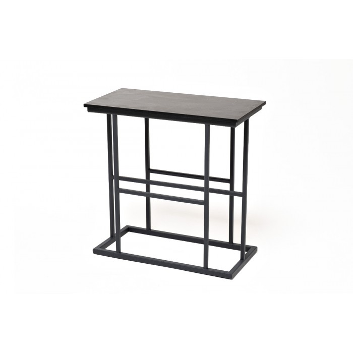 "Комо" интерьерный стол из HPL прямоугольный 60х30, H60, цвет "серый гранит"
