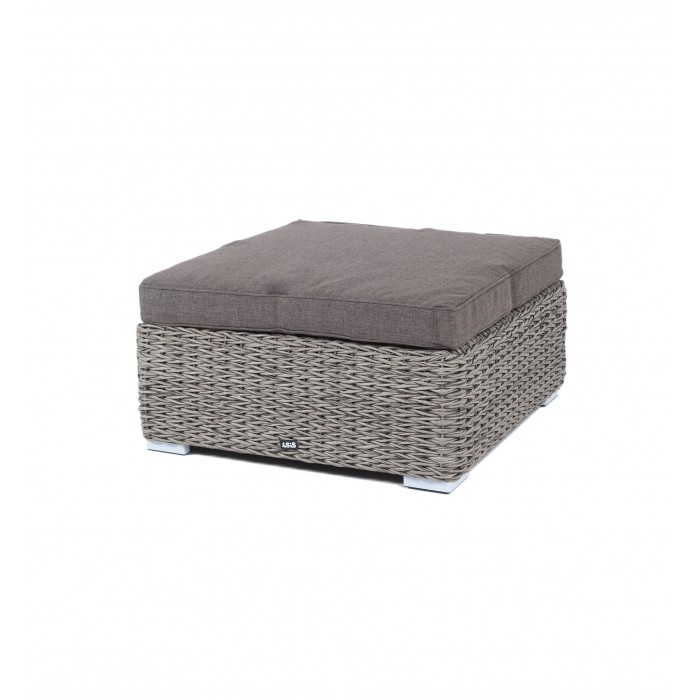 "Лунго" плетеная оттоманка с подушкой (гиацинт), цвет серый