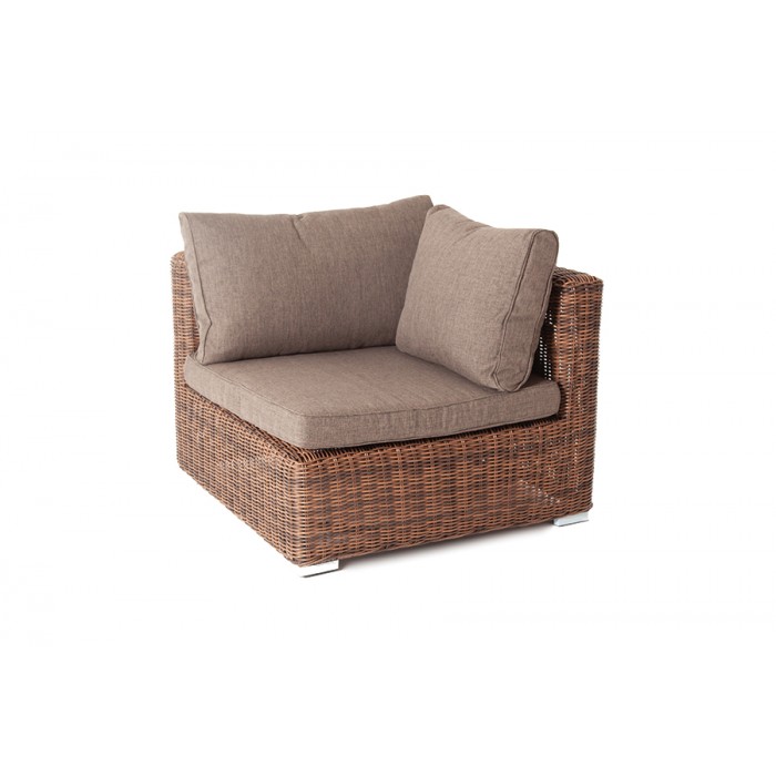 "Лунго" трансформирующийся диван из искусственного ротанга, цвет коричневый