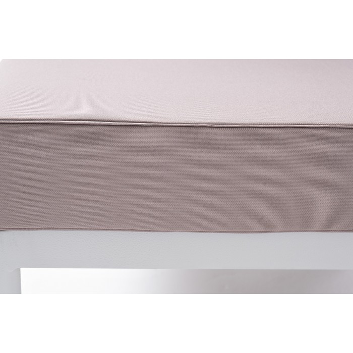 "Касабланка" левый модуль плетеный из роупа, каркас алюминий светло-серый (RAL7035) шагрень, роуп серо-коричневый 23мм, ткань Neo ash