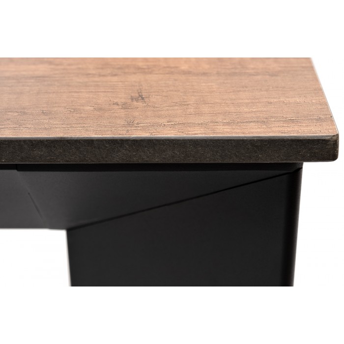 "Венето" обеденный стол из HPL 90х90см, цвет "дуб", каркас черный