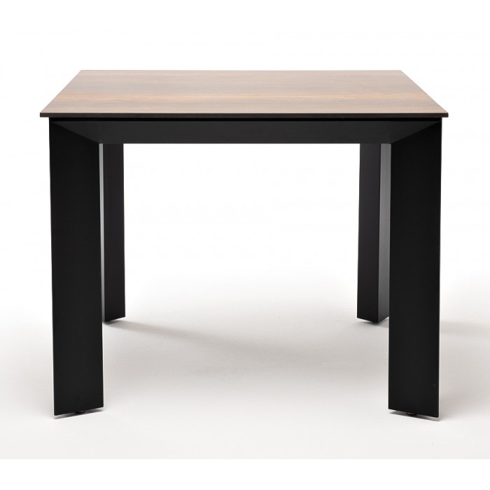 "Венето" обеденный стол из HPL 90х90см, цвет "дуб", каркас черный