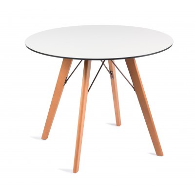 "Франческо" интерьерный стол из HPL круглый Ø100см, цвет молочный