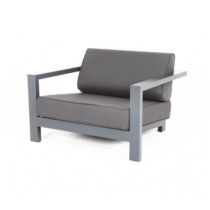 "Гранада" кресло алюминиевое, цвет серый, ткань Savana Graffit