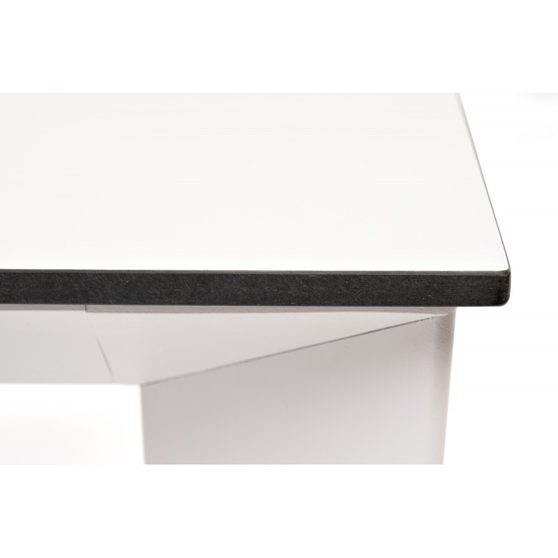 "Венето" обеденный стол из HPL 90х90см, цвет молочный, каркас белый
