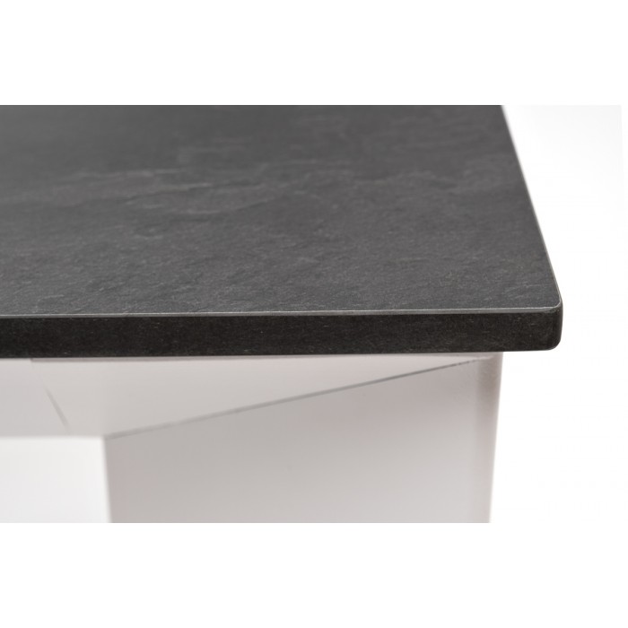 "Венето" обеденный стол из HPL 90х90см, цвет "серый гранит", каркас белый