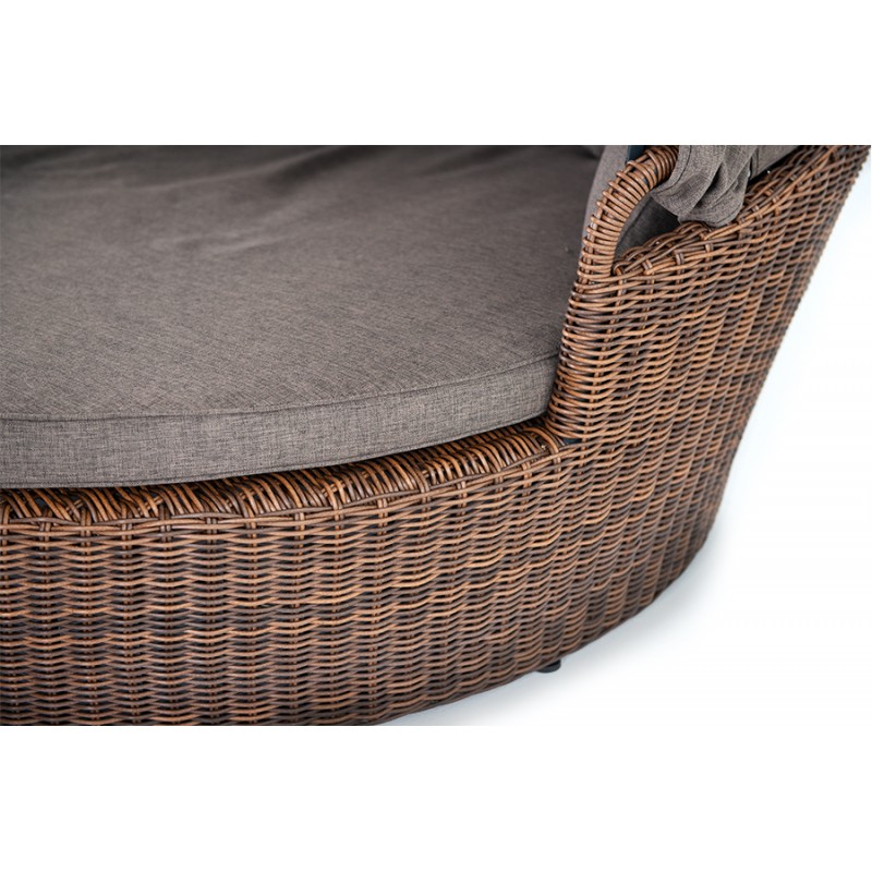 "Стильяно" плетеная кровать круглая, цвет коричневый
