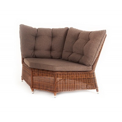 "Бергамо" плетеный угловой диванный модуль, цвет коричневый