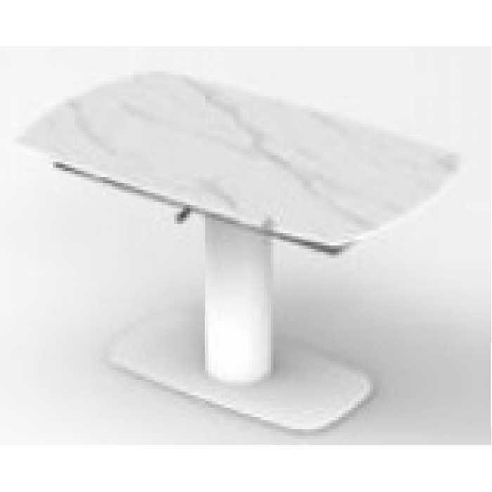 "Эверест" стол интерьерный раздвижной из HPL 140-200х80см, H77-75, цвет столешницы мрамор "Каррара"