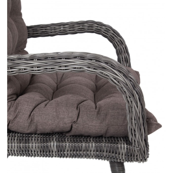 "Толедо" кресло плетеное с подушками, цвет графит
