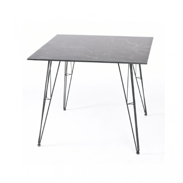"Руссо" обеденный стол из HPL квадратный 90х90см, цвет "черный мрамор"