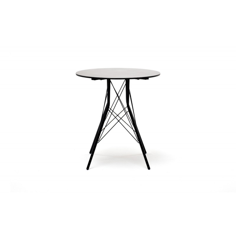 "Конте" интерьерный стол из HPL круглый Ø70см, цвет "серый гранит"