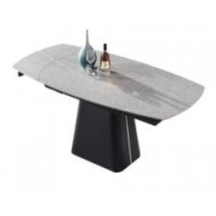 "Монблан" стол интерьерный раздвижной из HPL 120-180х90см, H77-75, цвет столешницы мрамор "Каррара"