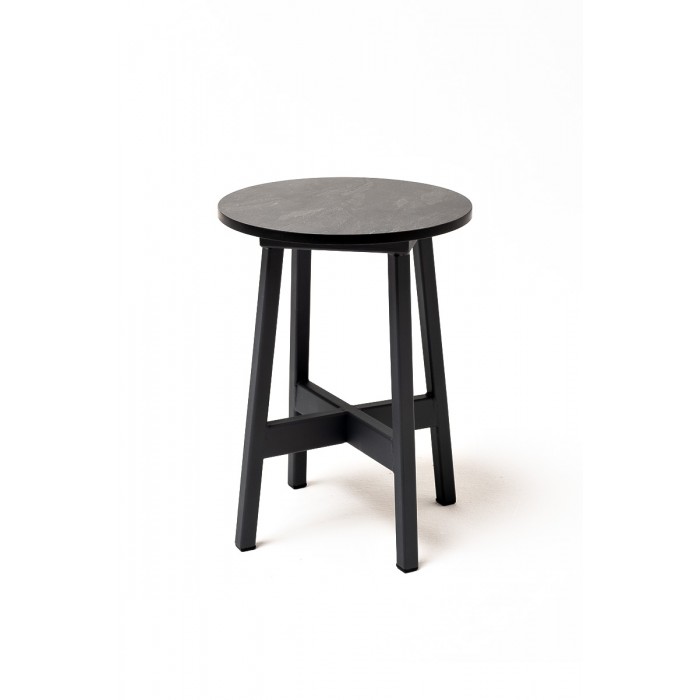 "Альберто" интерьерный стол из HPL круглый Ø30 H40, цвет "серый гранит"