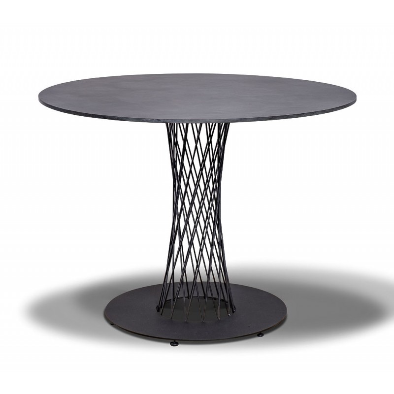 "Диего" обеденный стол из HPL круглый Ø120см, цвет "серый гранит"