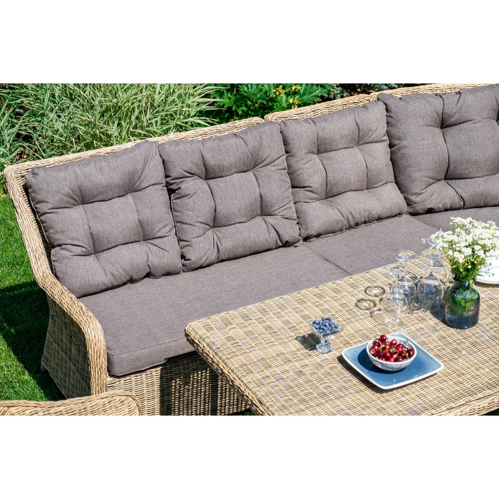 "Бергамо" плетеный центральный модуль дивана, цвет соломенный