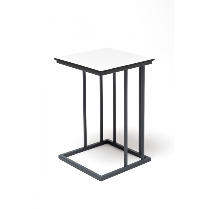 "Тулон" интерьерный стол из HPL квадратный 40х40, H60, цвет молочный