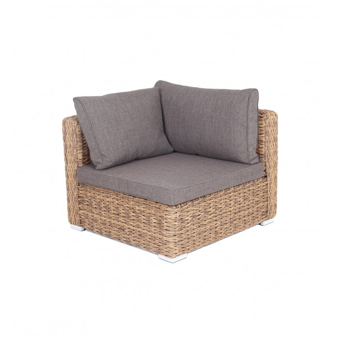 "Лунго" модуль диванный угловой с подушками, цвет соломенный (гиацинт)