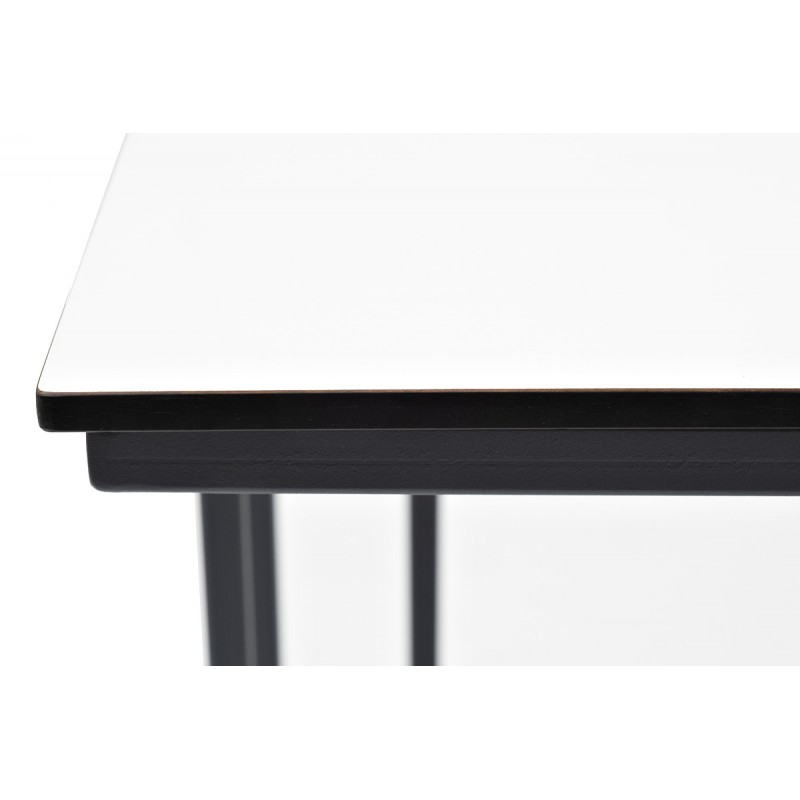 "Тулон" интерьерный стол из HPL квадратный 40х40, H60, цвет молочный