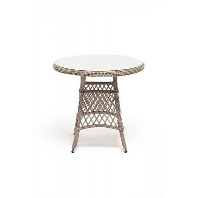 "Эспрессо" плетеный круглый стол, диаметр 80 см, цвет бежевый