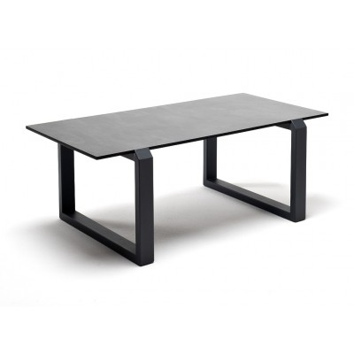 "Варадеро" журнальный стол из HPL 110х60 H43, каркас алюминий серый (RAL 7024), цвет столешницы "серый гранит"