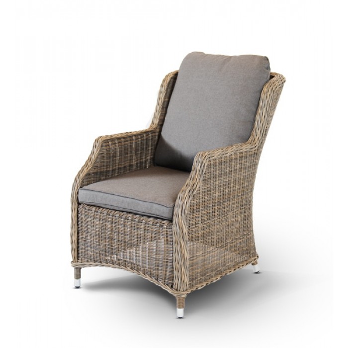 "Неаполь" плетеный стул из искусственного ротанга, цвет серо-соломенный