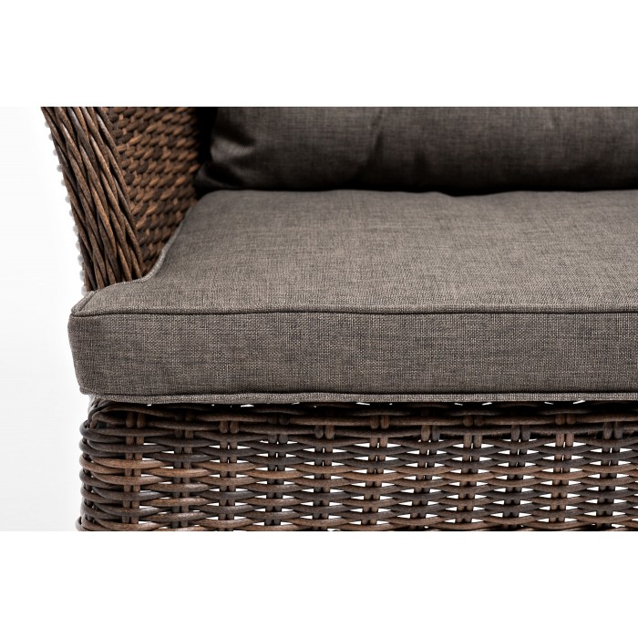 "Алиса" кресло плетеное, цвет коричневый с подушками