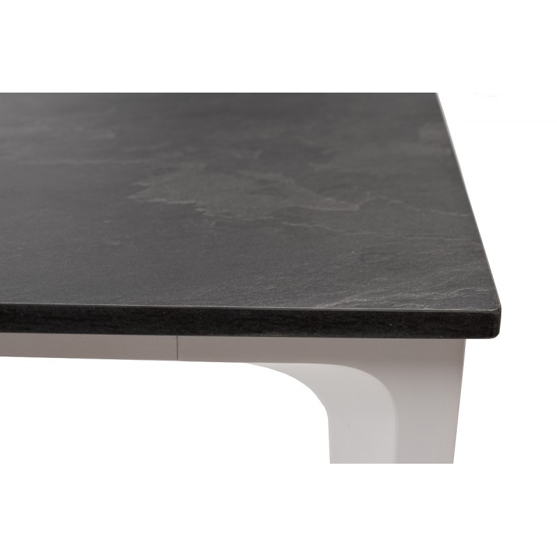 "Малага" обеденный стол из HPL 90х90см, цвет "серый гранит", каркас белый
