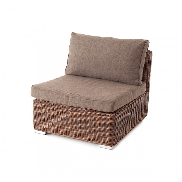 "Лунго" модуль диванный прямой с подушками, цвет коричневый