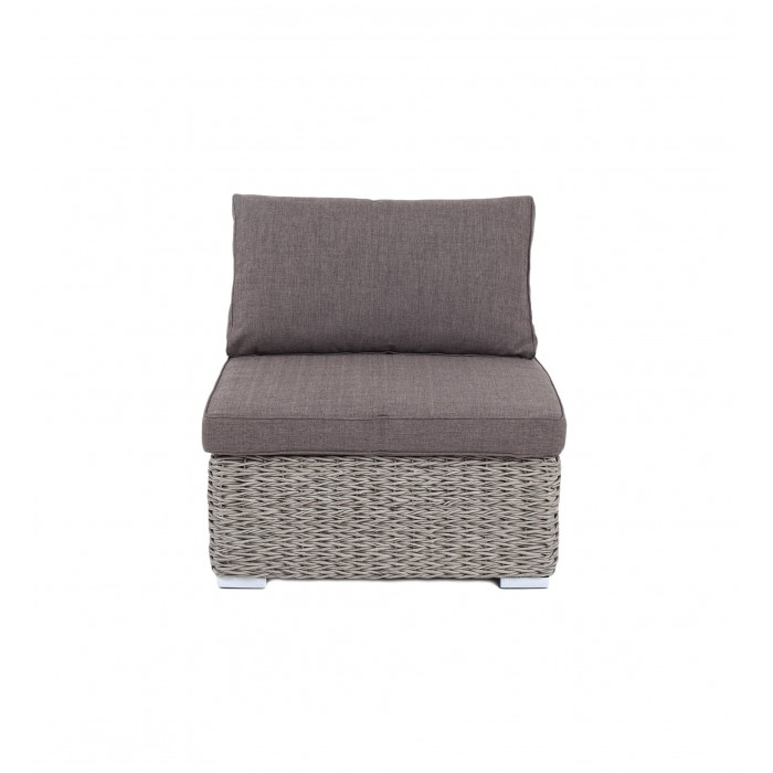 "Лунго" модуль диванный прямой с подушками, цвет cерый (гиацинт)