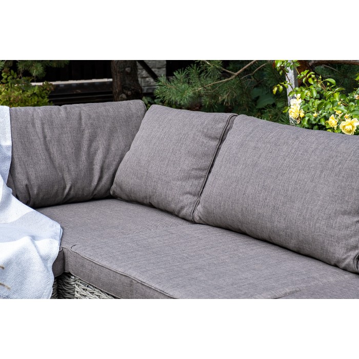 "Лунго" модуль диванный прямой с подушками, цвет cерый (гиацинт)