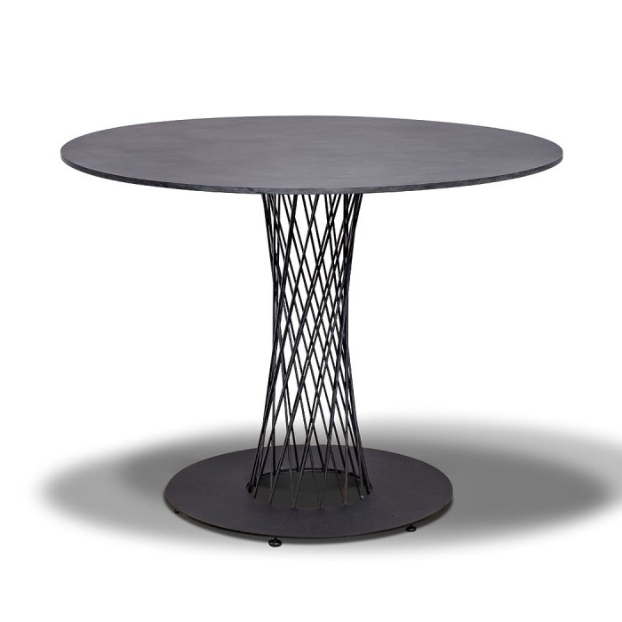 "Диего" обеденный стол из HPL круглый Ø115см, цвет "серый гранит"