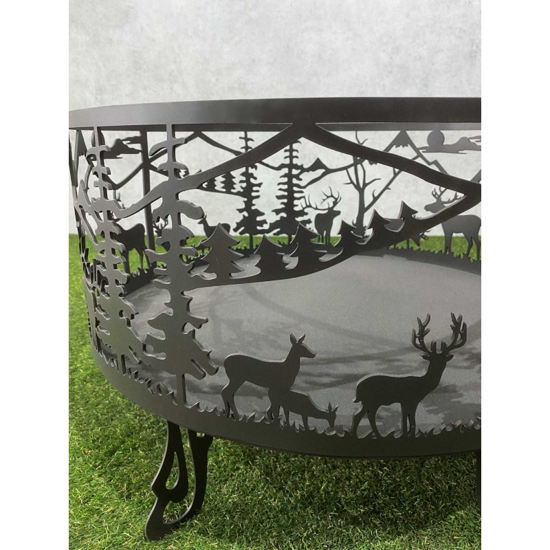 Костровая чаша IRONOVA "Олени в лесу" ⌀ 600 3мм