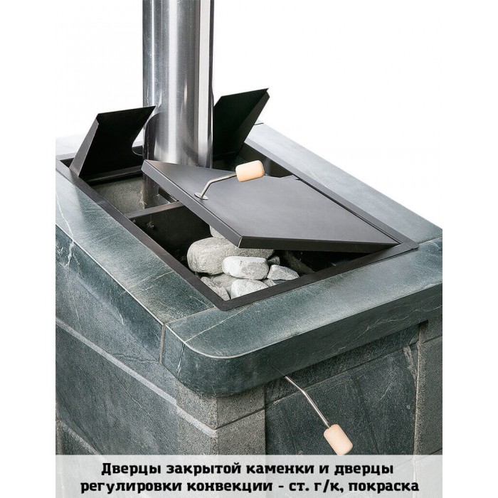 Печь VVD Сударушка Семейная РК с фасками Талькохлорит чугун панорама