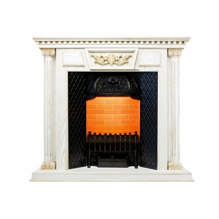 Портал Olympia - Белый дуб, патина с золотом / Кирпич