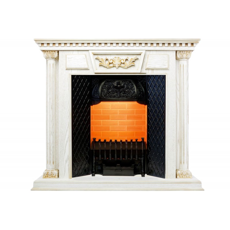 Портал Olympia - Белый дуб, патина с золотом / Кирпич