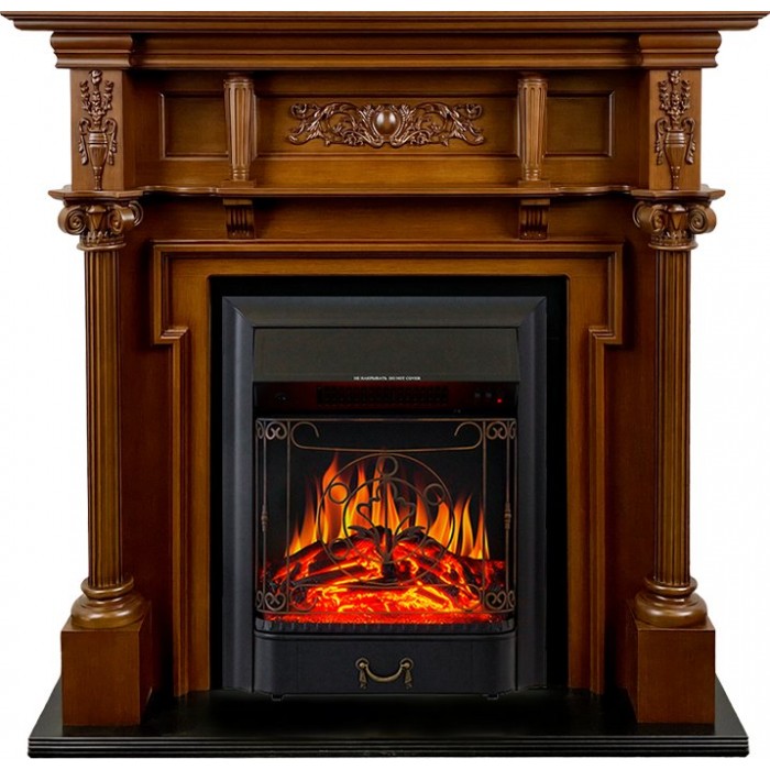 Каминокомплект Oxford - Орех с очагом Majestic FX Black