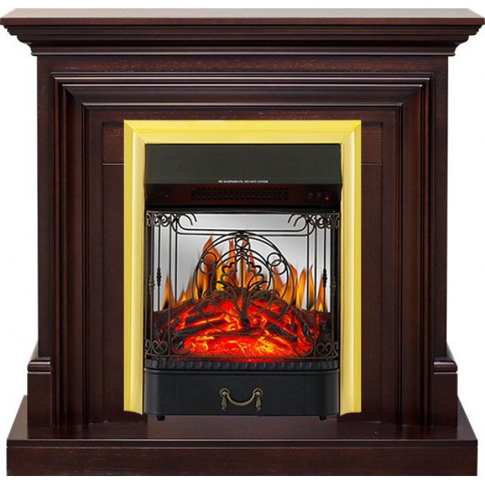 Каминокомплект Bradford - Темный дуб с очагом Majestic FX M Brass