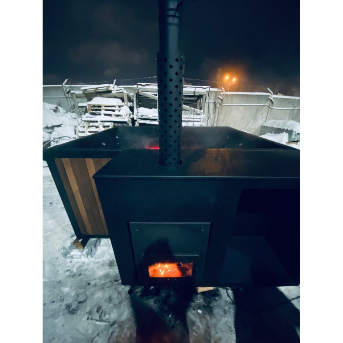 Фурако Ладога 1200*2000мм квадратная с интегрированной печью Elbrus Grill Термолипа/ Лиственница