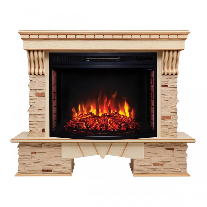 Электрокамин Sorento 33/33W WT с очагом Firespace 33