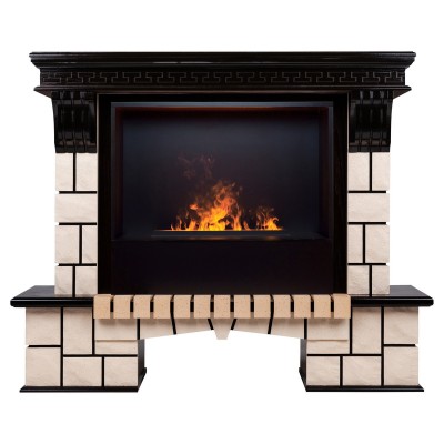 Электрокамин Stone 26 AO с очагом 3D Cassette 630 Black Panel