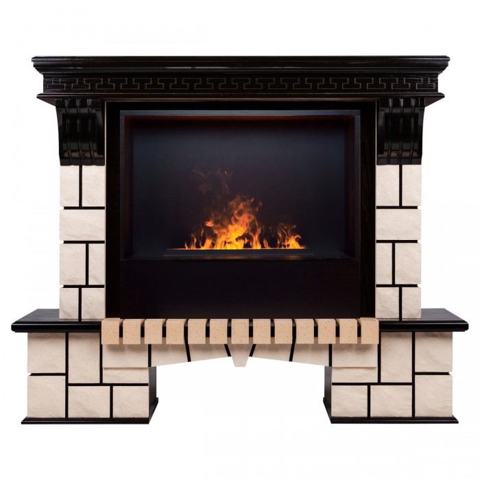 Электрокамин Stone 26 AO с очагом 3D Cassette 630 Black Panel