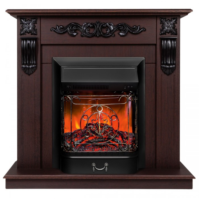 Электрокамин Dominica DN с очагом Majestic Lux Black