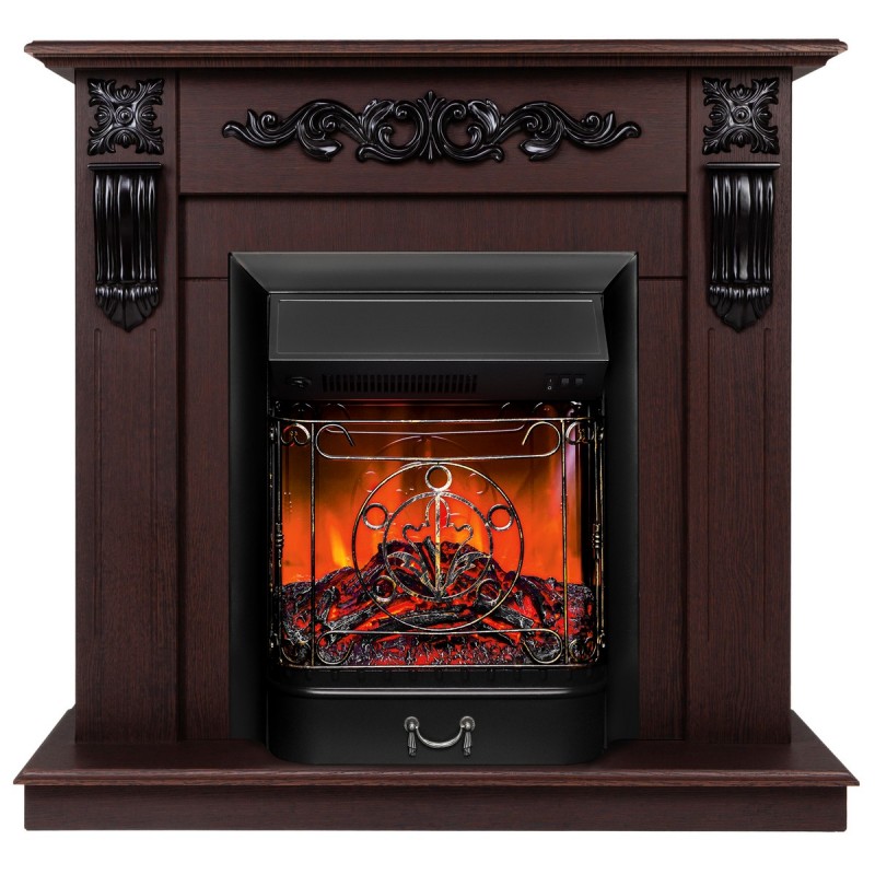 Электрокамин Dominica DN с очагом Majestic Lux Black